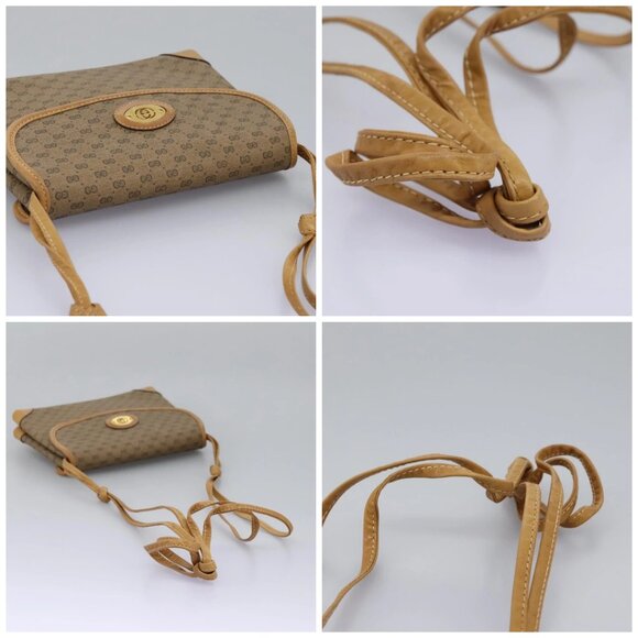 GUCCI Micro GG Supreme Shoulder Bag PVC Beige Brown gold 007 92 5548 Auth 112193 - Picture 16 of 16